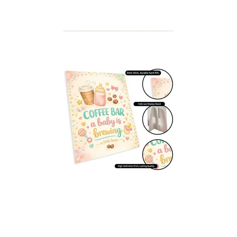 Baby Shower Table Signs 2pc Coffee Bar Brewing A Little Treat For You Decor